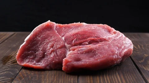 Beef raw red meat closeup texture background Stock Footage 87220607
