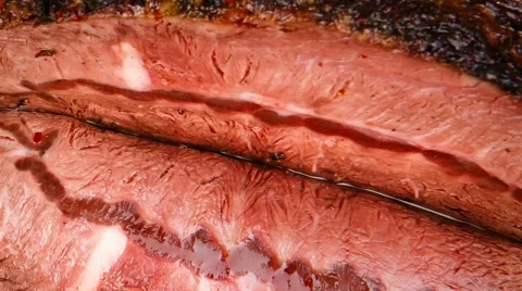 Beef on red plate with peppers Stock Footage 50955931