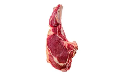 Beef ribeye steak bone-in isolated on white background Foto stock