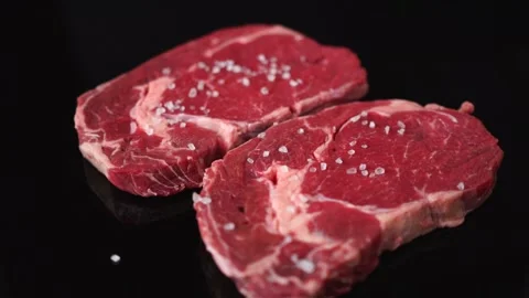 Beef Ribeye Steak Stock Footage 138270665
