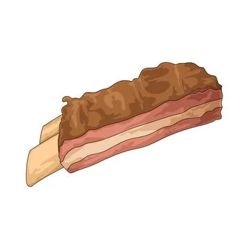 Beef ribs illustration Stock Illustration