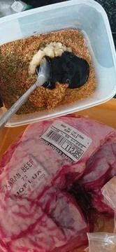 Beef with rub Stock Photos