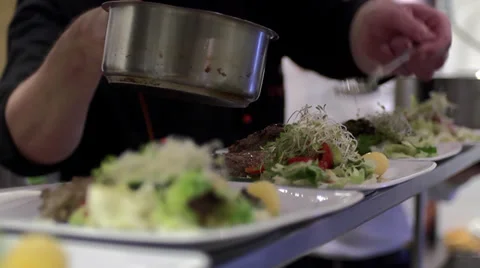 Beef salad Stock Footage 34425734