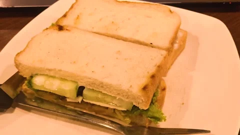 Beef sandwiches with vegetable 2 Stock Footage 253230135