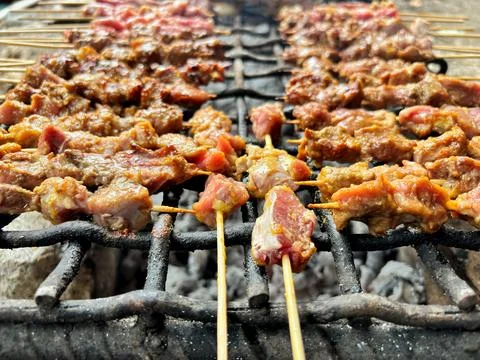 Beef satay Stock Photos
