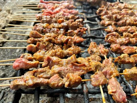 Beef satay Stock Photos