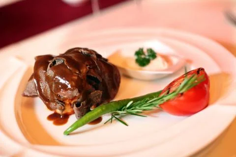 Beef with sauce Stock Photos
