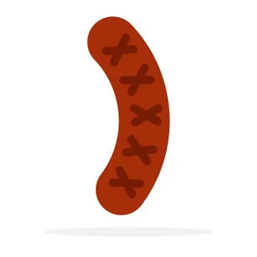 Beef sausage for grilling vector flat isolated Stock Illustration