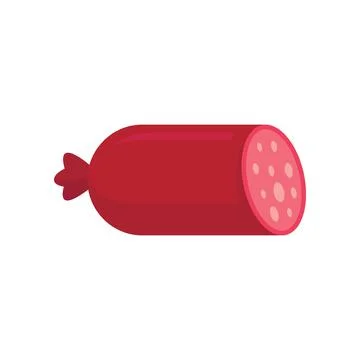 Beef sausage icon in flat style Stock Illustration