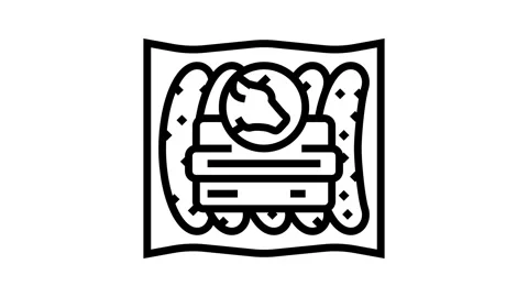 Beef sausage meat line icon animation Stock Footage 326128705