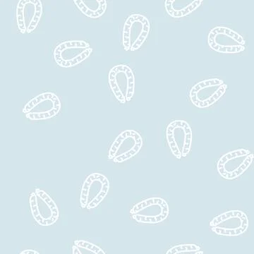 Beef sausage meat line vector seamless pattern Stock Illustration