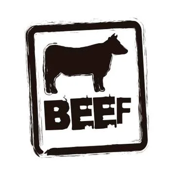 Beef seal over whitebackground. vector illustration Ilustração Stock