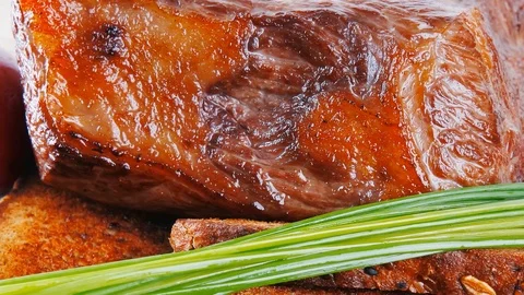 Beef served with vegetables Video stock 88920446