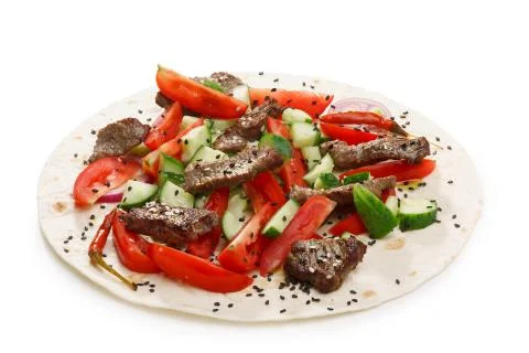 Beef shawarma isolated Stock Photos
