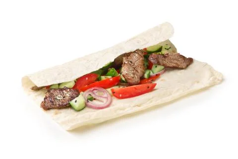 Beef shawarma isolated Stock Photos