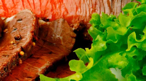 Beef slice with chunk Vídeos de archivo 33964619