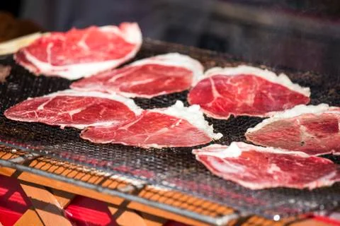 Beef slice grill Stock Photos