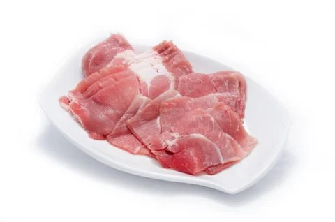 Beef sliceson white plate Stock Photos