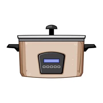 Beef slow cooker cartoon vector illustration Stock Illustration