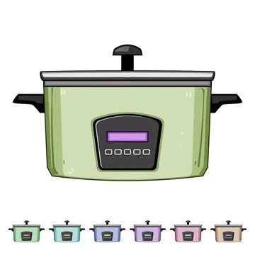 Beef slow cooker cartoon vector graphic Stock Illustration