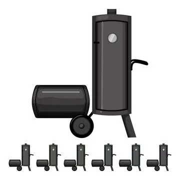 Beef smoker bbq cartoon vector graphic Stock Illustration