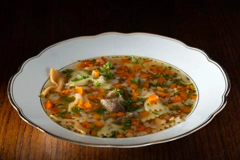 Beef soup with vegetables Foto stock