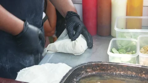 Beef spring rolls Stock Footage 309725478
