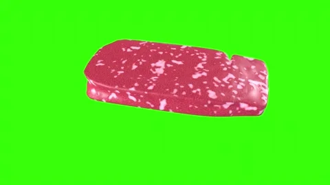 Beef steak 3d object rotating loop Stock Footage 180052728