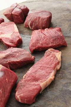 Beef steak cuts Stock Photos
