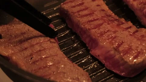 Beef steak frying marbled prime Stock-Footage 130532305