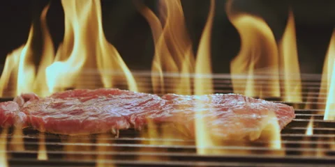 Beef steak on the grill 스톡 동영상 247385263
