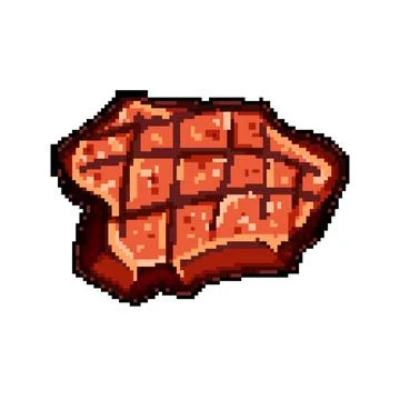 Beef steak grill pixel art vector illustration Stock Illustration