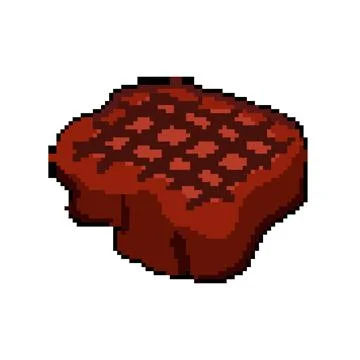 Beef steak grill pixel art vector illustration Stock Illustration