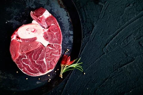 Beef steak  with herbs Stock Photos
