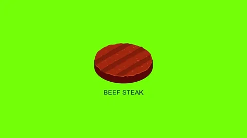 Beef steak icon animation | Stock Video | Pond5