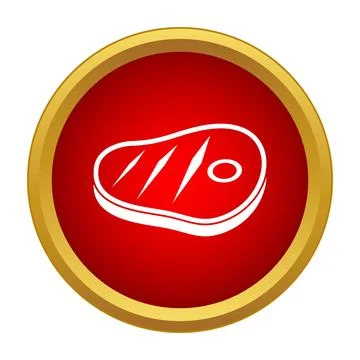 Beef steak icon symbolizing culinary barbecue food Ilustración de archivo