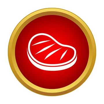 Beef steak icon symbolizing grilled meat food Ilustración de archivo