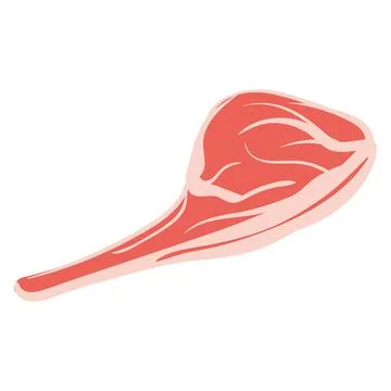 Beef Steak meat, tomahawk, natural healthy nutrition product, tenderloin. Vector Stock Illustration