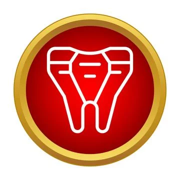 Beef steak outline icon in red circle Ilustración de archivo