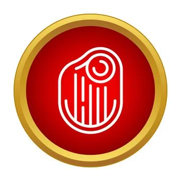 Beef steak outline icon representing raw meat protein Ilustración de archivo