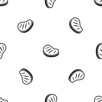Beef steak pattern seamless black Stock Illustration