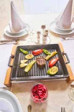 Beef Steak plate Stock Photos