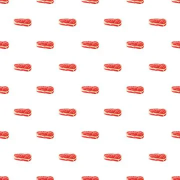 Beef steak raw meat processing seamless pattern Stock Illustration