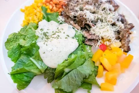 Beef Steak Salad Stock Photos