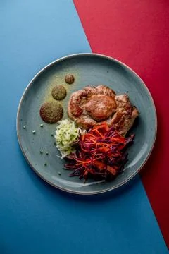Beef steak sauce pepper mashed potatos cafe restaurant grill cuisine Stock-Fotos