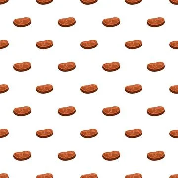 Beef steak seamless pattern flat illustration 스톡 일러스트