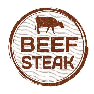 Beef steak stamp Stock Illustration