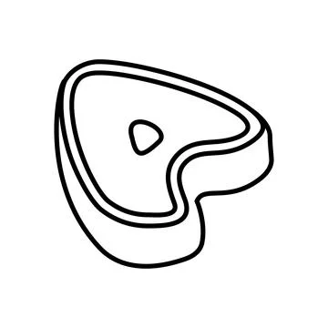 Beef steak thin line icon isolated on white background - Vector Stock Illustration