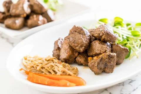 Beef steak with vegetable Stock Photos