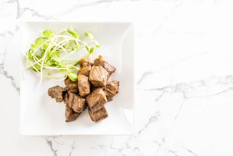 Beef steak with vegetable Stock Photos